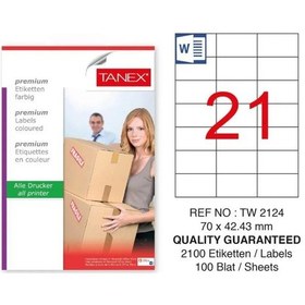 Resim Tanex Tw-2124 Sevkiyat ve Lojistik Etiketi 70x42,43 mm 