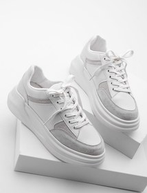 Resim Marjin Kadın Sneaker Yüksek Taban Spor Ayakkabı Bağcıklı Balbasi beyaz 
