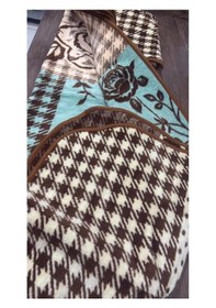 Resim Ceritoğlu Battaniye - Iki Taraflı Çift Kişilik Desenli Ekstra Yumuşak Soğuk Geçirmez 22x180 Cm Kahve - Mavi 