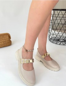 Resim Okira Bej Cilt Oxford Ayakkabı Çok Renkli 