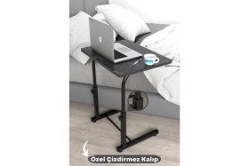 Resim Depolife Yükseklik Ayarlı Laptop Sehpası Kahvaltı Ders Çalışma Bilgisayar Ofis Yemek Çocuk Masası Metal Ayak 