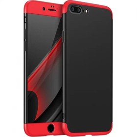 Resim Apple iPhone 8 Plus Kılıf 3 Parçalı 360 Tam Korumalı Rubber AYS Kapak - Kırmızı - Siyah 