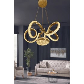 Resim Kıvrım Eliza Tek Toplu Simli Slikonlu Modern Oturma LED Avizesi 