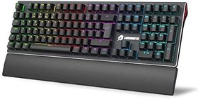 Resim ShadesU GameBooster G908 Bolt Rainbow Aydınlatmalı Blue Switch Mekanik Bileklikli Oyun Klavyesi, Siyah 