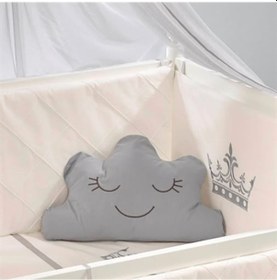 Resim Meltem Kids Motto Gri Nakışlı Pamuklu Bebek Uyku Seti 60 x 120 CM Gri 