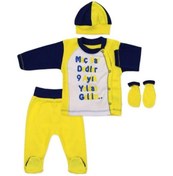 Resim GÜLÜCÜK Unisex Bebek Sarı Lacivert 4'lü Taraftar Hastane Çıkış Seti 