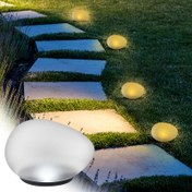Resim Güneş Enerjili 4 LED Çakıl Işıkları, Bahçeler, Çimler, Yollar, Havuzlar ve Tatil Süslemeleri için Dekoratif Peyzaj Aydınlatması. (Beyaz Işık/Sıcak Beyaz Işık) 