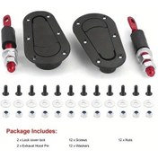 Resim Xuweiwei Siyah Kilitli Ön Kaput Kilidi Universal Yarış Güvenlik Koruması Kilit Anahtarı Kapak Kit Modifikasyon 