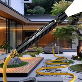 Resim 1 Adet Yüksek Basınçlı Su Tabancası 360 Derece Dönen Nozul, Ayarlanabilir Püskürtme Desenleri, Çok Amaçlı Sulama, Bahçe İşleri, Araba Yıkama ve Yüzey Temizleme Aracı, Plastik Malzeme 