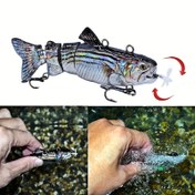 Resim USB Şarj Edilebilir Otomatik Swimbait - Gerçekçi İridisent Tasarımlı Çok Eklemli Robotik Balıkçılık Yemi, 10cm/20g, Batan Hareket, Tatlısu ve Tuzlu Su Balıkçılığı için Mükemmel, Üst Su Balıkçılık Yemleri 