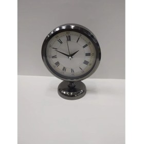Resim Bahat Krom Metal Ofis Salon Otel Masa Saati 25*20 cm B4 