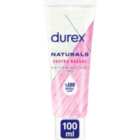 Resim Durex Naturals Ekstra Hassas Kayganlaştırıcı Jel 100 ml Su Bazlı Kokusuz Renksiz Dermatolojik Onaylı 