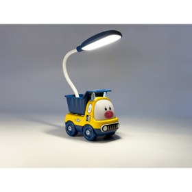 Resim bakgelal Çocuk Odası Sevimli Kamyon Masa Lambası, USB Şarjlı Okuma Işığı, Hayvan Figürlü Dekoratif Kamyon 