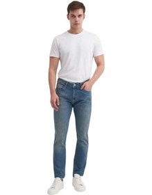Resim Erkek Kot Pantolon 0704 Parker Normal Bel Dar Paça Slim Fit Yeşil 