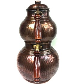 Resim Shark Anatolia Antik Klasik El Dövmesi Bakır Çaydanlık No 3 