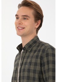 Resim U.s. Polo Assn. Erkek Açık Haki Gömlek Desenli 50308482-vr183 Acık Hakı 