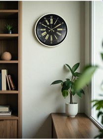 Resim 36 Cm Krem Dekoratif Duvar Saati Krem - Siyah 