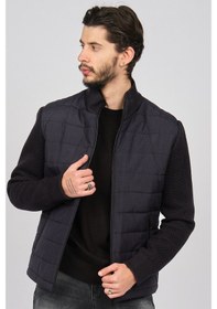 Resim By Serco Erkek Kolları Örme Mont 0622641 Lacivert-Lacivert 