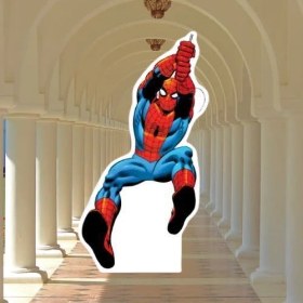 Resim Ayaklı Pano Spider Örümcek Adam 34x18 Cm Ağla Uçan Örümcek Adam Doğum Günü Masa Dekoru Çocuk Odası Süsü Diğer 