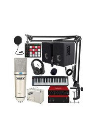 Resim Midex İmpressive Paket - 5 Stüdyo Ekipmanları Seti Monitör Mikrofon Ses Kartı Kulaklık Midi Klavye Pad Controller 