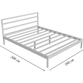 Resim Metalia Çift Kişilik Karyola Beyaz 160 x 200 cm 