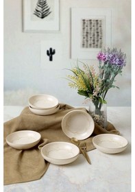 Resim Keramika Taupe Bloom Halka Çerezlik / Sosluk 13 Cm 6 Adet 22528 Krem 