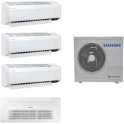 Resim Samsung Wind Free Multi 1+4 AJ080TXJ4KH/EA 9+9+12 Duvar + 18 Tek yön Kaset Tipi İç 8 Kw Dış Ünite Klima Samsung