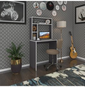 Resim Kenzlife bilgisayar çalışma masası kimi070 gri ofis sekreter laptop 