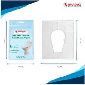Resim Mulpex Tek Kullanımlık Suda Çözünür Klozet Kapak Örtüsü 10'lu 