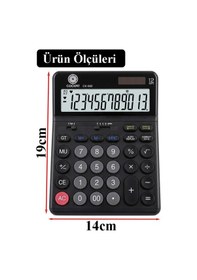 Resim Hesap Makinesi Siyah 14x19 Cm 1 Adet Cockpıt Ck-662 12 Haneli Büyük Boy Hafızalı Büro Masaüstü Hesap Makinası 