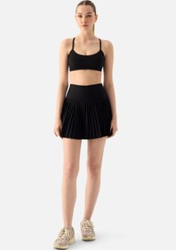 Resim Superstacy Elira Pilili Siyah Tenis Eteği - Siyah / S 