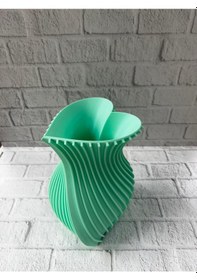 Resim Kalpli Vazo Turkuaz 