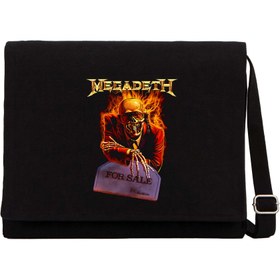 Resim Megadeth H For Sale Siyah Kanvas Postacı Çantası - Siyah 