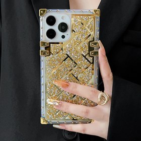 Resim Şeffaf bir kabukla yaratıcı çizgili bir tasarım, 16 Pro Max dahil tüm Iphone modelleri için uygun, üst düzey bir his ve yapay elmaslar içerir. 