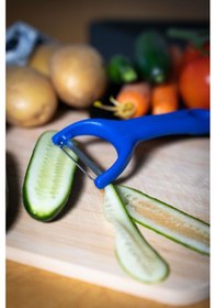 Resim Solingen Mat Mavi Sapan Soyacak Paslanmaz Alman Çeliği, Ergonomik Sap, Çift Yönlü Kullanım-179 Mavi 