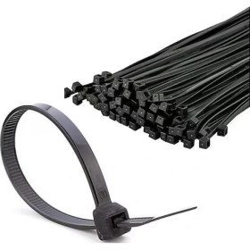 Resim Motolinas Kaplo Bağlama Plastik Kelepçe Çırt Kelepçe 3.6 x 300MM Siyah - 100 Adet 