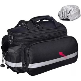 Resim Padalink Dağ Bisikleti Arka Raf Çantası - Nilon Malzeme, 26x32x18 Cm, Yağmur Kaputu Hediyeli - Bisiklet Sürüş Ekipmanı Siyah 