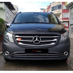 Resim Mkg Mercedes Viano 2014 - 2019 Ön Kaput Koruyucu Rüzgarlığı Piano Black 3.2 mm Kalın Plastik 