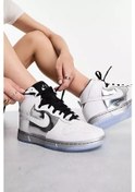 Resim Nike Dunk High Se Leather Kadın Sneaker Hakiki Deri Bilekli Beyaz Spor Ayakkabı Beyaz 