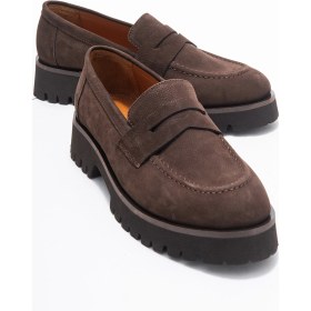 Resim Luvishoes Luvi Shoes Vıonel Kahverengi Nubuk Hakiki Deri Kadın Loafer Ayakkabı Kahverengi 