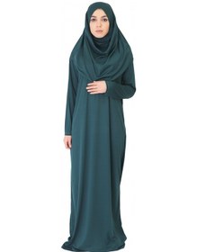 Resim Zehranaz Namaz Elbisesi Koyu Yeşil Fermuarsız Namaz Elbisesi Koyu Yeşil 