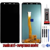 Resim Genos Samsung A7 2018 A750 Lcd Ekran Oled Siyah Montaj Kiti Hediye 