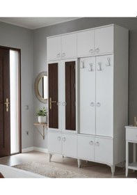 Resim Panora 12 Kapaklı Portmanto Vestiyer Ayakkabılık Dolap Byz - M2 Beyaz 