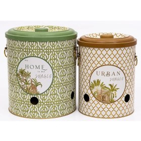 Resim Metal Sebze Kovası, 2'li Patates ve Soğanlık Sepeti Seti 