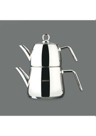 Resim Ambosss Diamond Orta Boy Çaydanlık - Inox - 1,2 Lt + 1,8 Lt Renkli 
