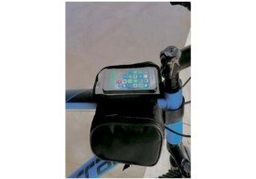 Resim Erseplus Bisiklet Heybe Çantası Kadro Üstü 6 Inç Telefon Hazneli | Hmr Bike | Siyah-Siyah 