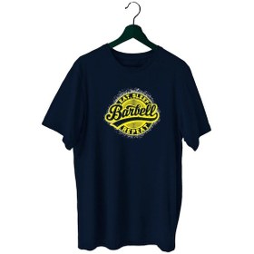 Resim Bluu Barbell Sporcu T-Shirt Bisiklet Yaka (528818967) Lacivert 