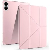 Resim Khayra Poco Pad Kılıf Tri Folding Kalem Bölmeli Standlı Kılıf - Rose Gold Rose Gold 