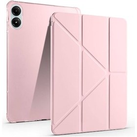 Resim Khayra Poco Pad Kılıf Tri Folding Kalem Bölmeli Standlı Kılıf - Rose Gold Rose Gold 