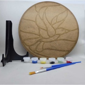 Resim DESTİNA Destina Ahşap Uçan Kuş Mandala Boyama Seti 24cmx24cm 